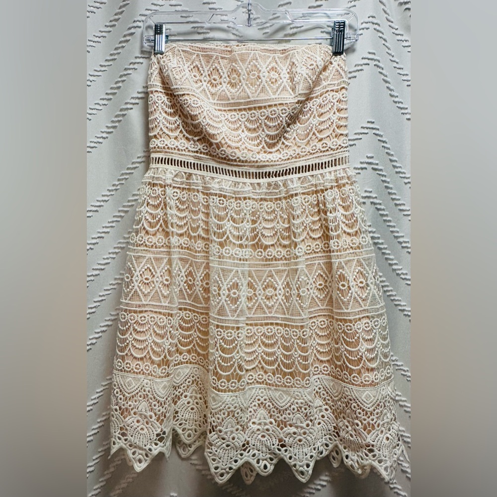 Socialite Lace Strapless Dress Size Small